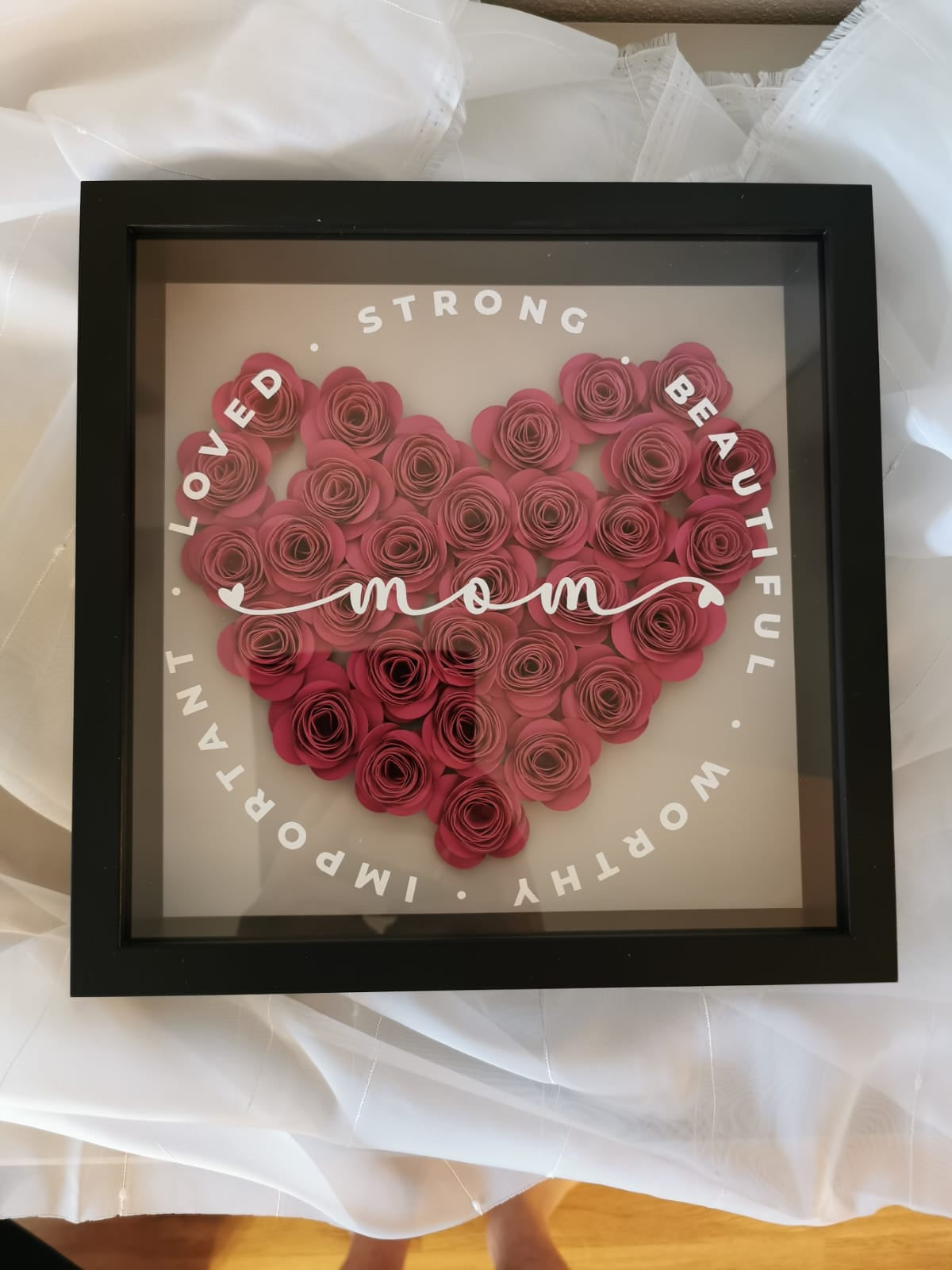 Rosenrahmen Schwarz mit Pinken Blumen