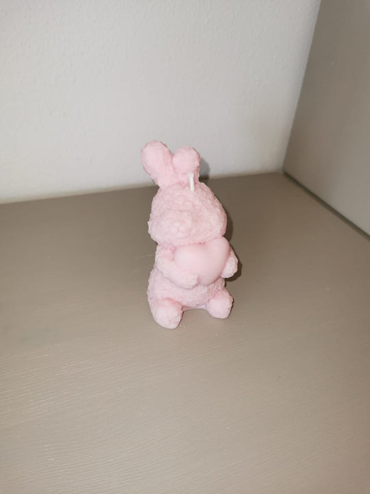 Rapswachskerzen handgegossen Herzbunny