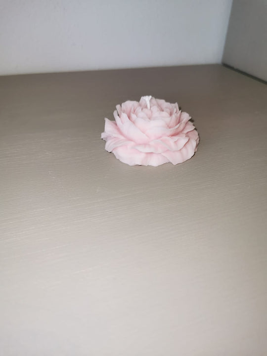 Rapswachskerze handgegossen Rose mini