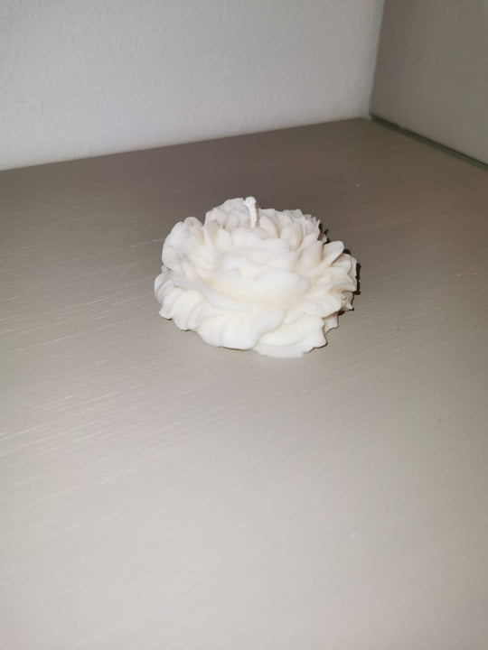 Rapswachskerze handgegossen Rose mini