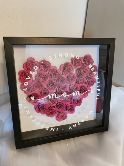 Rosenrahmen Schwarz mit Pinken Blumen